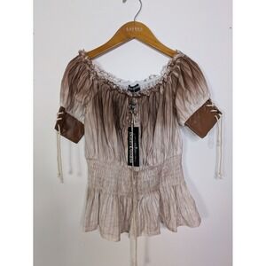 Scarlet Darkness Top Women's Small Off The Shoulder Pirate Steampunk Costume